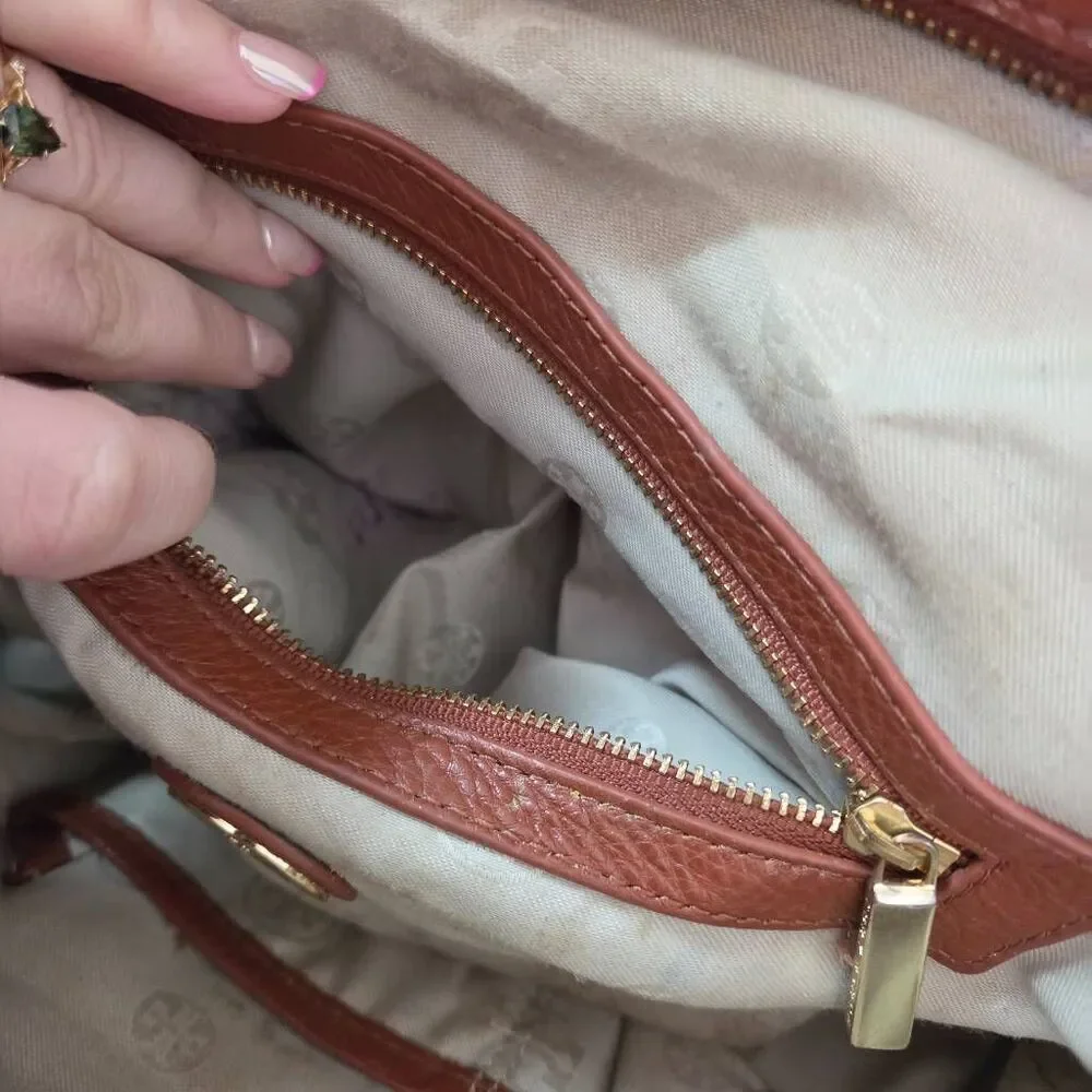 Tory Burch Boston Pebbled Leather Satchel